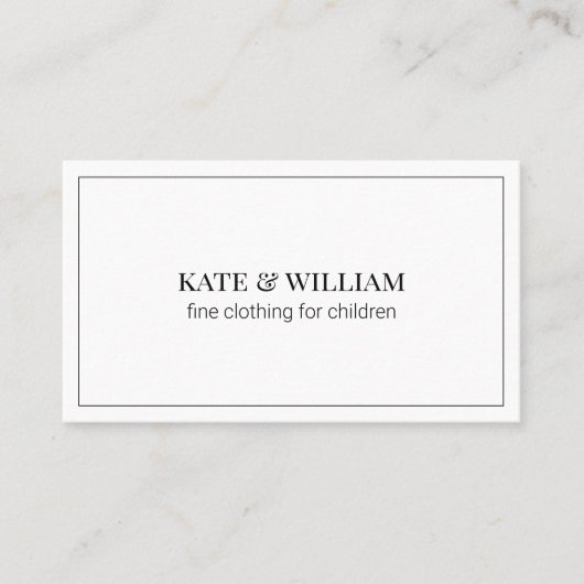 Elegant Minimalist Black-White Luxury Boutique Visitekaartje (Voorkant)