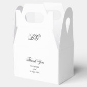 Elegant minimalist Black White Monogram Weddenscha Bedankdoosjes (Geopend)