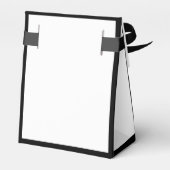 Elegant minimalist Black White Monogram Weddenscha Bedankdoosjes (Achterkant)