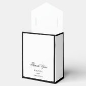 Elegant minimalist Black White Monogram Weddenscha Bedankdoosjes (Geopend)