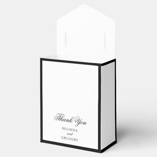 Elegant minimalist Black White Monogram Weddenscha Bedankdoosjes (Geopend)