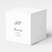 Elegant minimalist Black White Monogram Weddenscha Bedankdoosjes (Voorkant Zijde)