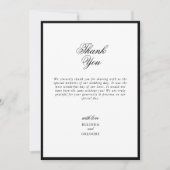 Elegant minimalist Black White Monogram Weddenscha Bedankkaart (Voorkant)