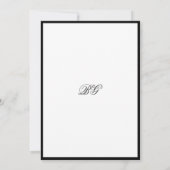 Elegant minimalist Black White Monogram Weddenscha Bedankkaart (Achterkant)