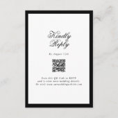 Elegant minimalist Black White Monogram Weddenscha Informatiekaartje (Voorkant)
