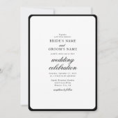 Elegant minimalist Black White Monogram Weddenscha Kaart (Voorkant)