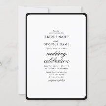 Elegant minimalist Black White Monogram Weddenscha