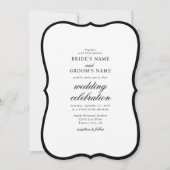 Elegant minimalist Black White Monogram Weddenscha Kaart (Voorkant)