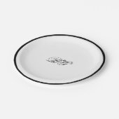 Elegant minimalist Black White Monogram Weddenscha Papieren Bordje (Gekanteld)