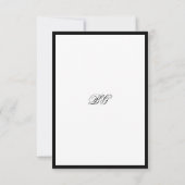 Elegant minimalist Black White Monogram Weddenscha RSVP Kaartje (Achterkant)