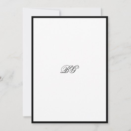 Elegant minimalist Black White Monogram Weddenscha Save The Date (Achterkant)