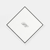 Elegant minimalist Black White Monogram Weddenscha Servet (Hoek)