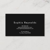 Elegant Minimalist Black & White Professional Visitekaartje (Achterkant)