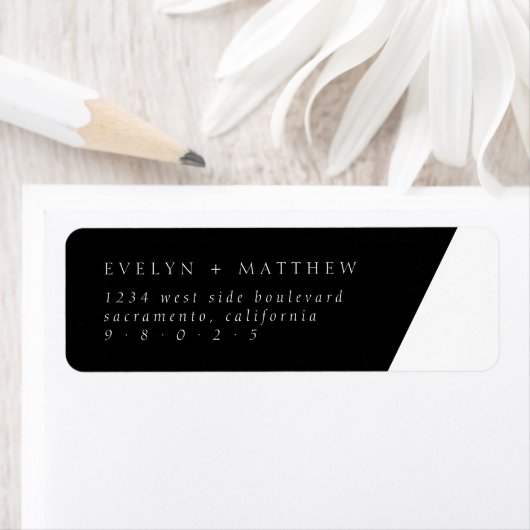 Elegant Minimalist Black White Typography Wedding Etiket (Insitu)