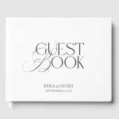 Elegant Minimalist Black & White Wedding  Gastenboek (Voorkant)