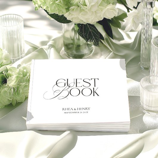 Elegant Minimalist Black & White Wedding  Gastenboek