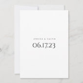 Elegant minimalist Black White Wedding Invitation Kaart (Voorkant)