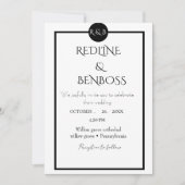 Elegant Minimalist Black & White Wedding  Kaart (Voorkant)