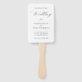 Elegant Minimalist Black White Wedding Program Fan Handwaaier (Voorkant)