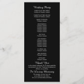 Elegant Minimalist Black White Wedding Program Programmakaart (Achterkant)