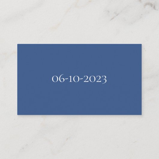 Elegant Minimalist Blue White Wedding Website Informatiekaartje (Achterkant)