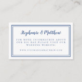 Elegant Minimalist Blue White Wedding Website Informatiekaartje (Voorkant)