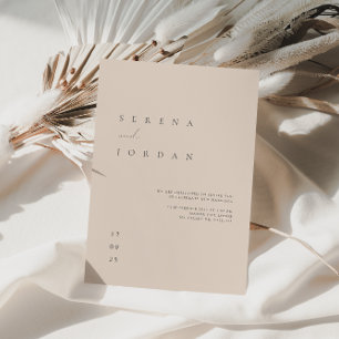 Elegant minimalist Blush Pink Wedding Uitnodiging