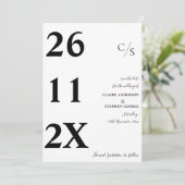 Elegant Minimalist Bold Font Black White Wedding Save The Date (Staand voorkant)