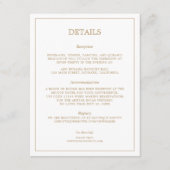 Elegant Minimalist Border Gold Wedding Details Informatiekaartje (Voorkant)