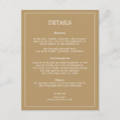 Elegant Minimalist Border Gold Wedding Details Informatiekaartje (Voorkant)
