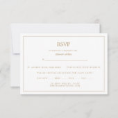 Elegant Minimalist Border Gold Wedding RSVP Kaartje (Voorkant)
