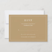 Elegant Minimalist Border Gold Wedding RSVP Kaartje (Voorkant)