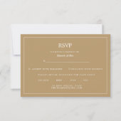 Elegant Minimalist Border Gold Wedding RSVP Kaartje (Voorkant)