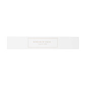 Elegant Minimalist Border Gold Wedding Uitnodigingen Wikkel (Vlak)