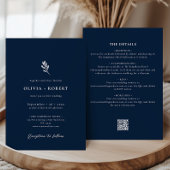 Elegant Minimalist Botanical All-In-One Wedding Kaart