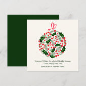 Elegant Minimalist Botanical Christmas Corporate Feestdagenkaart (Voorkant / Achterkant)