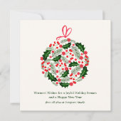 Elegant Minimalist Botanical Christmas Corporate Feestdagenkaart (Voorkant)