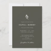 Elegant Minimalist Botanical Photo Wedding Kaart (Voorkant)