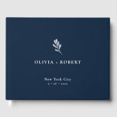 Elegant Minimalist Botanical Wedding Gastenboek (Voorkant)