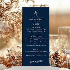 Elegant Minimalist Botanical Wedding Menu