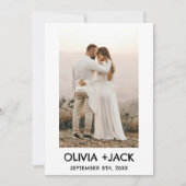 Elegant Minimalist Bow Hand Drawing Photo Wedding Kaart (Voorkant)