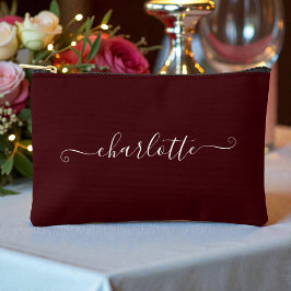 Elegant Minimalist Bridesmaid Name | Deep Burgundy Etui