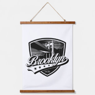 Elegant minimalist Brooklyn Logo Design Hangend Wandkleed