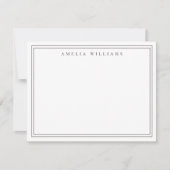 Elegant Minimalist Brown Two Border Notitiekaartje (Voorkant)