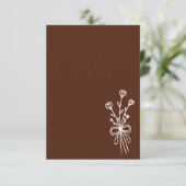 Elegant Minimalist Brown Wedding Kaart (Staand voorkant)