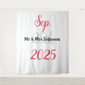 Elegant minimalist bruiloft achtergrond wandkleed (Voorkant)