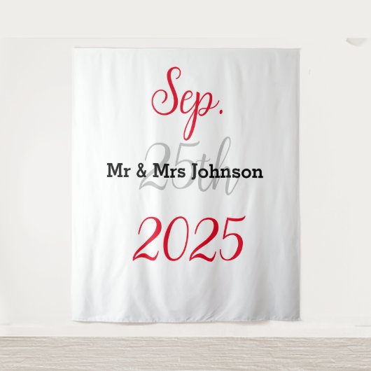 Elegant minimalist bruiloft achtergrond wandkleed (Voorkant)