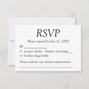 Elegant minimalist bruiloft RSVP-kaart RSVP Kaartje