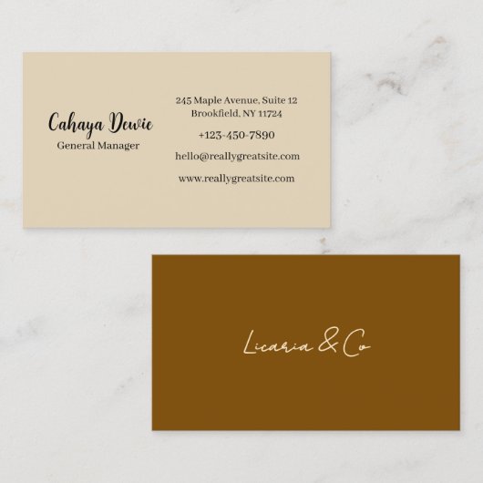 Elegant Minimalist Business Card Visitekaartje (Voorkant / Achterkant)
