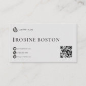 Elegant Minimalist Business Card with QR Code Visitekaartje (Achterkant)